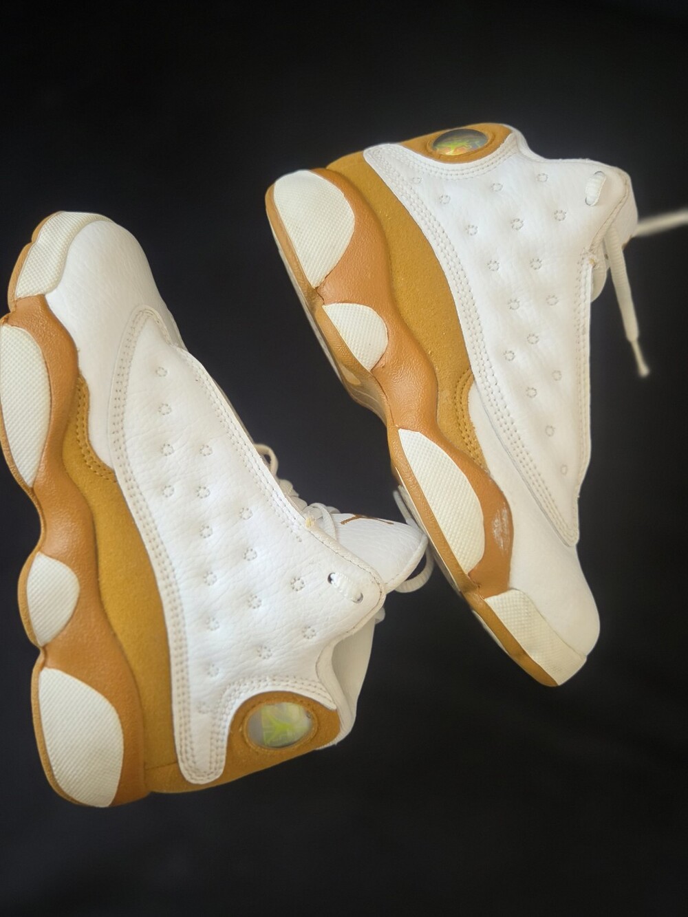 Jordan Kids White and Gold Basketball Sneakers
